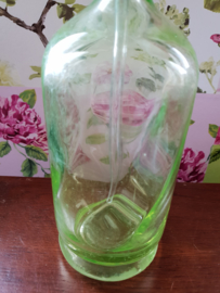 Antiek lime groen glazen spuitfles