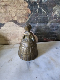 Antiek messing tafelbel victoriaanse dame