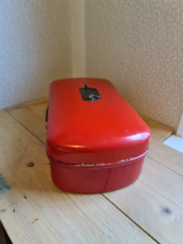 Rood emaille broodtrommel