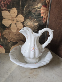 Brocante lampetstel roze bloemetjes