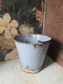 Grijs gewolkte emaille groenten emmer