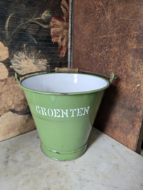 Reseda groen emaille groenten emmer
