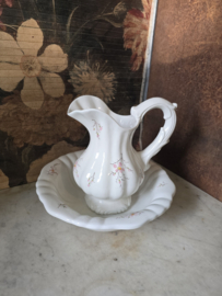 Brocante lampetstel roze bloemetjes