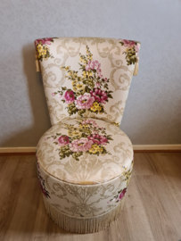 Antiek boudoir stoeltje barok rozen