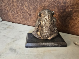 Verzilverd beeldje chimpansee WNF