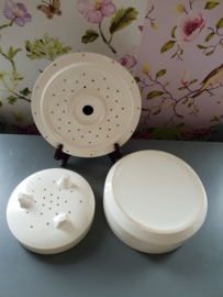 crème witte schaal plus treef en uitlekschaal