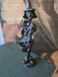 Bronzen beeldje clown met hoed