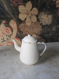 Wit emaille koffiepot