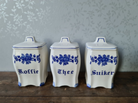 Brocante koffie thee suiker potten