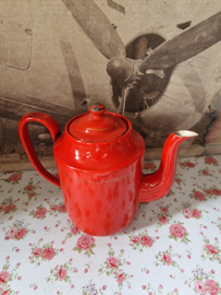 Rood emaille koffiepot