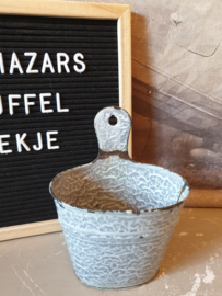 Grijs gewolkte emaille zeepkop