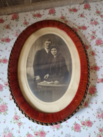 Antieke franse foto in houten lijst