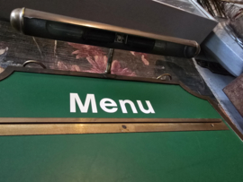 Oud groen menukaart hangbord
