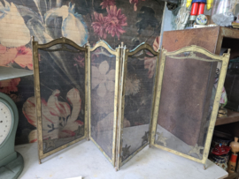 Antiek messing haardscherm vonkenvanger franse lelie