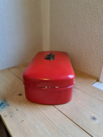 Rood emaille broodtrommel