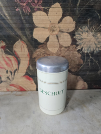 Creme emaille beschuitbus
