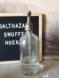 Oude glazen spuitfles sodafles fischer&co Leiden