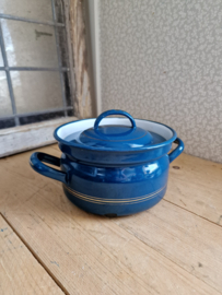 Petrol blauw emaille pan nr2