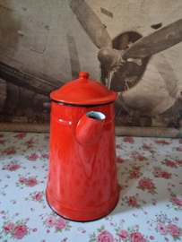 Rood emaille koffiepot