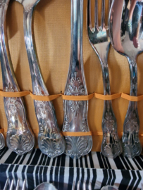 Brocante verzilverd bestek in doos