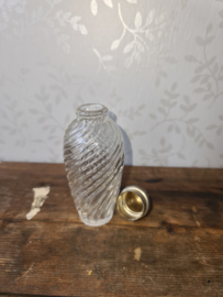 Oude glazen strooier verzilverde dop