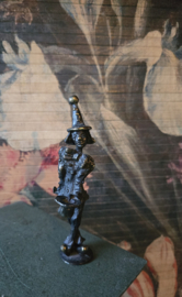 Bronzen beeldje clown met hoed