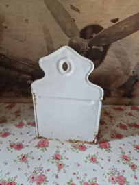 Wit emaille zoutpot