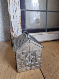 Verzilverde spaarpot huis PUEM