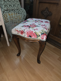 Antieke voetenbank footstool rozen