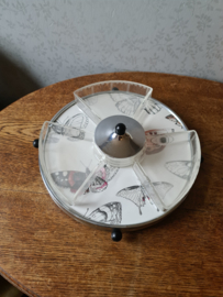 Vintage draaiplateau dienblad vlinders