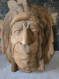 Houten hoofd Indiaan