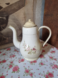 Emaille koffiepot bloemen