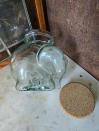 Vintage glazen snoeppot olifant