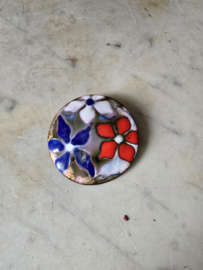 Koperen broche emaille Jan van Karssen