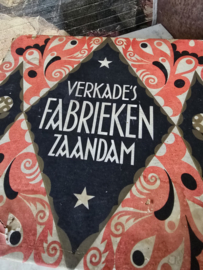 Oude kartonnen reclame doos verkade biscuits