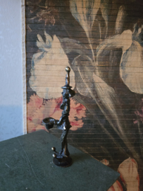 Bronzen beeldje clown met hoed