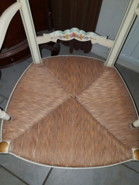 Oud brocante stoel rieten zitting
