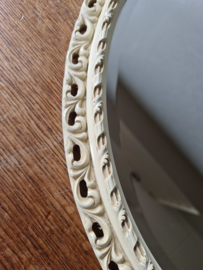 Wit brocante houten spiegel