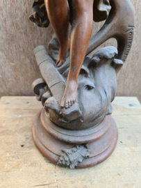 Antieke lampenvoet vrouw rancoulet