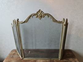 Antiek messing haardscherm vonkenvanger