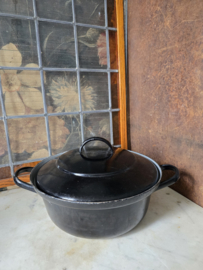 Zwart geëmailleerde gietijzeren braadpan