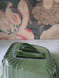 Art deco glazen kaasstolp kaasslede A D Copier