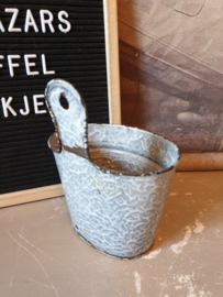 Grijs gewolkte emaille zeepkop