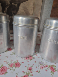 Aluminium koffie thee suiker bussen