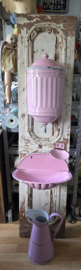 Roze emaille waterreservoir