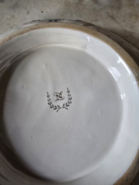 Brocante lampetkan met schaal bloemetjes