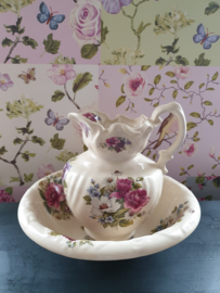 Brocante romantisch engels lampetstel rozen bloemen