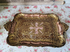 Oud bewerkt houten dienblad nr2