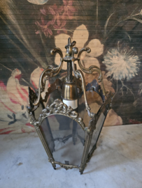 Antiek messing hanglamp lantaarn
