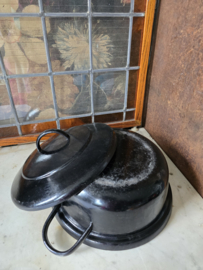 Zwart geëmailleerde gietijzeren braadpan